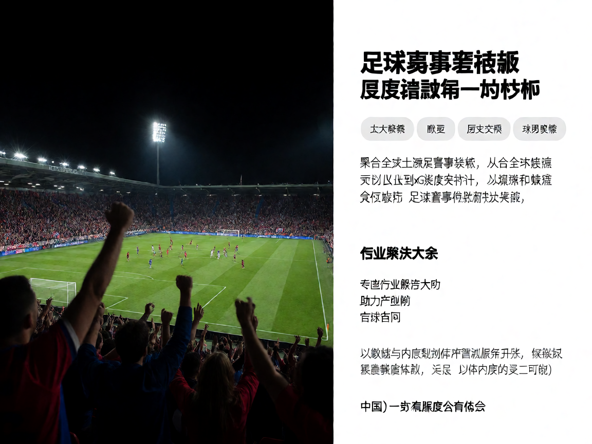 夜间足球比赛现场，球场灯光照亮绿茵场，观众热情欢呼
